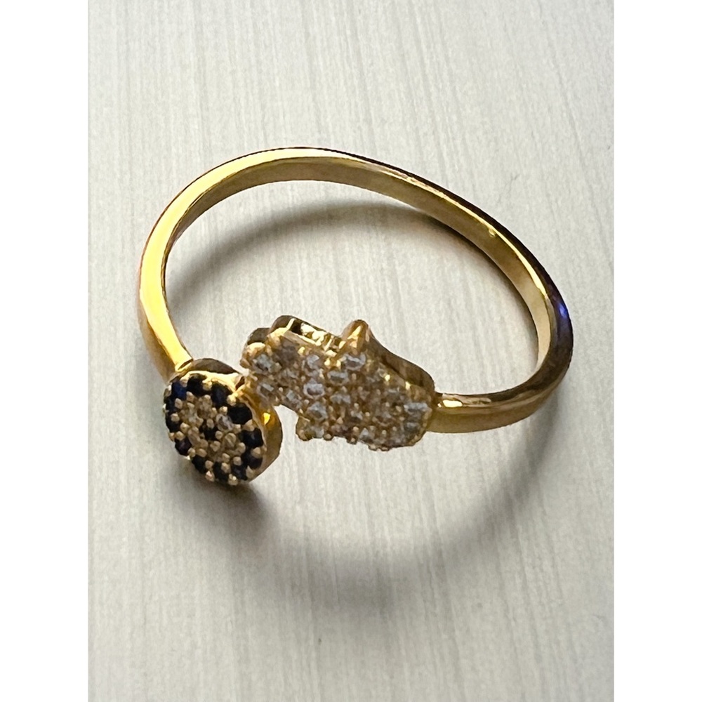 Lucky Blue Eye Ring Golden plated Finger Adjustable